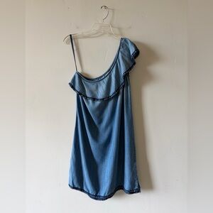 Cloth & Stone One Shoulder Denim Blue Dress